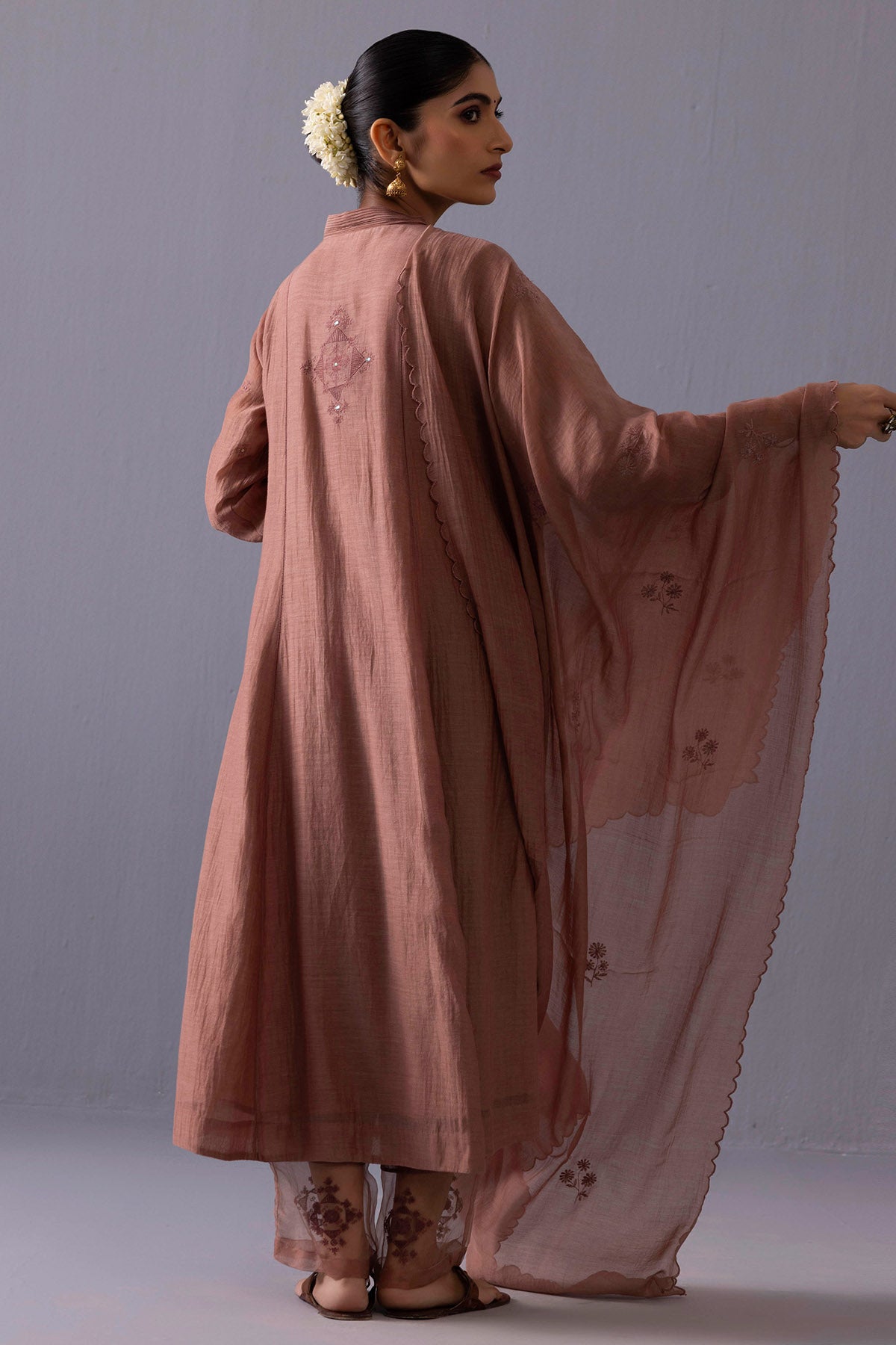 Brown Chanderi Kurta And Pants