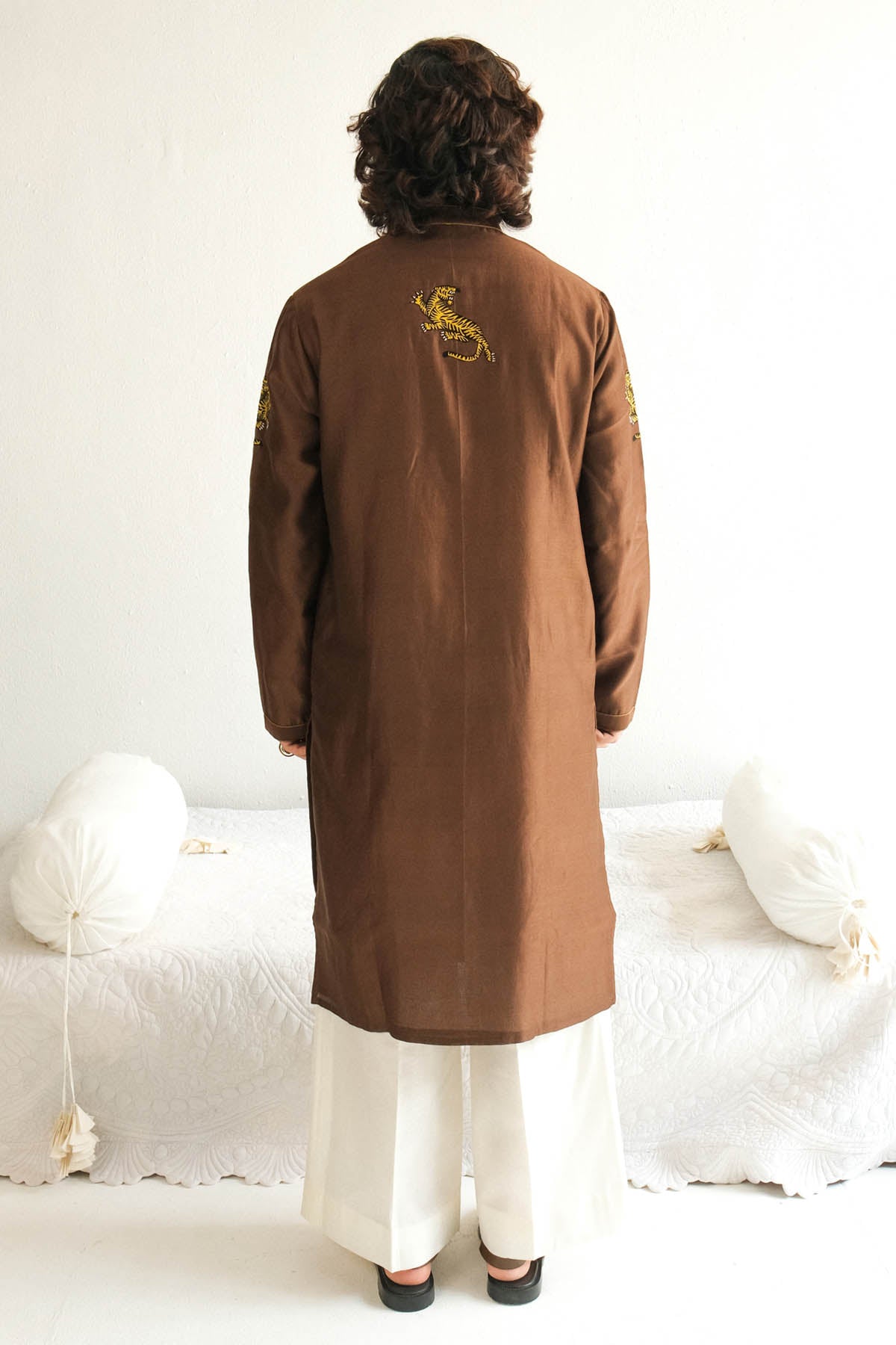 Brown Chanderi Kurta & Pyjama
