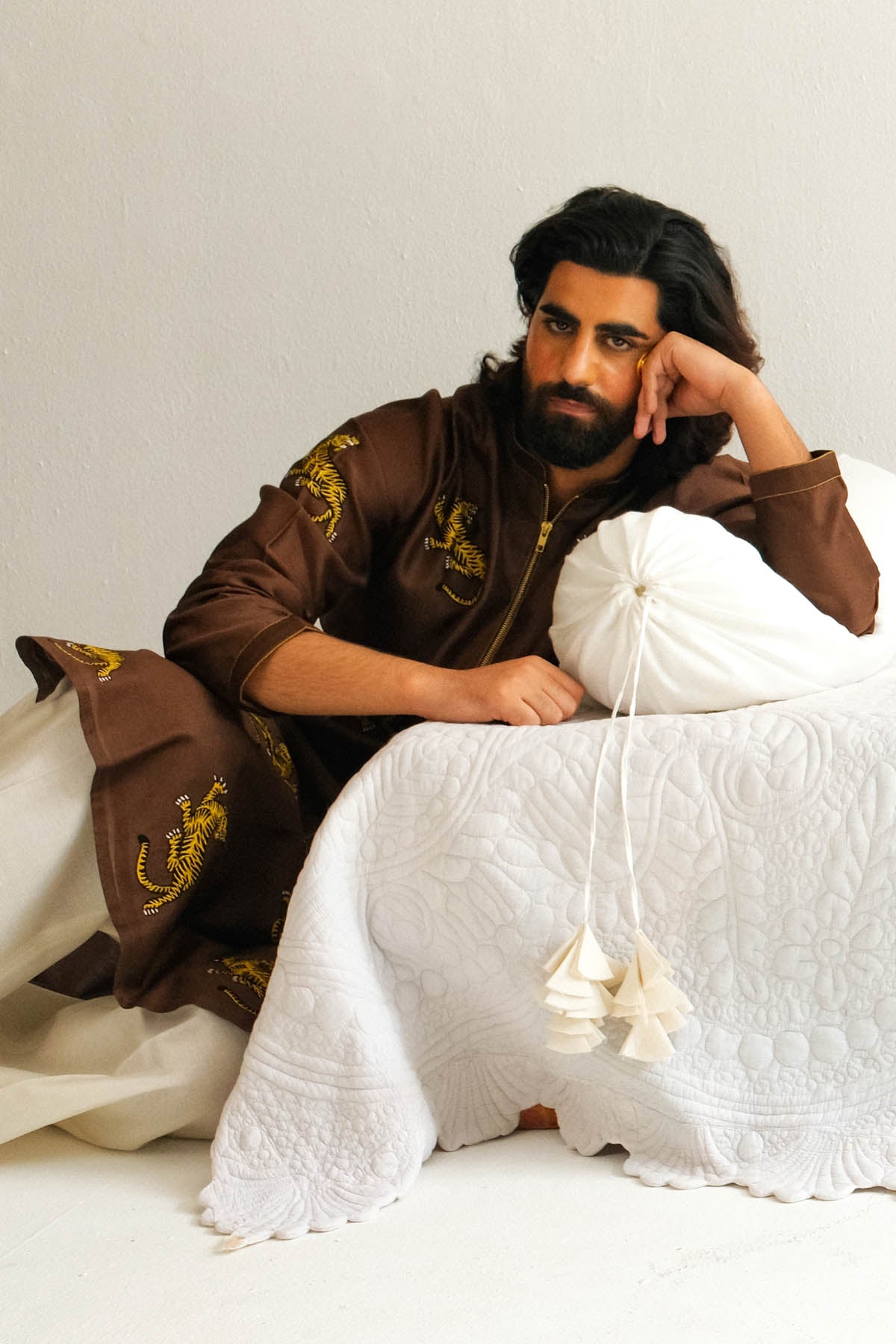 Brown Chanderi Kurta & Pyjama