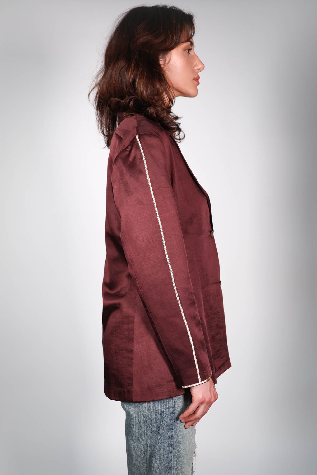 Brown Collar Oversized Blazer