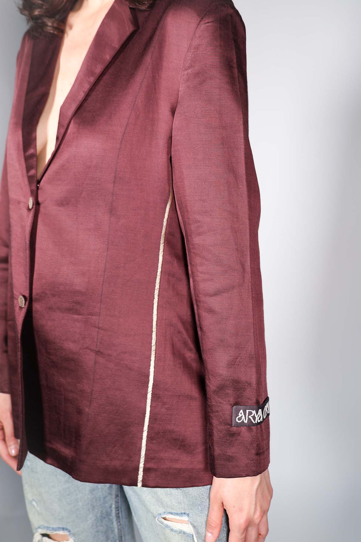 Brown Collar Oversized Blazer