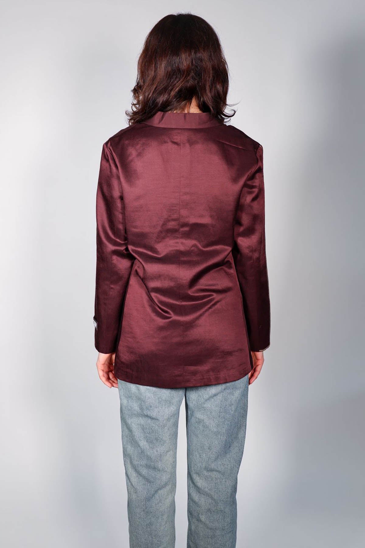 Brown Collar Oversized Blazer