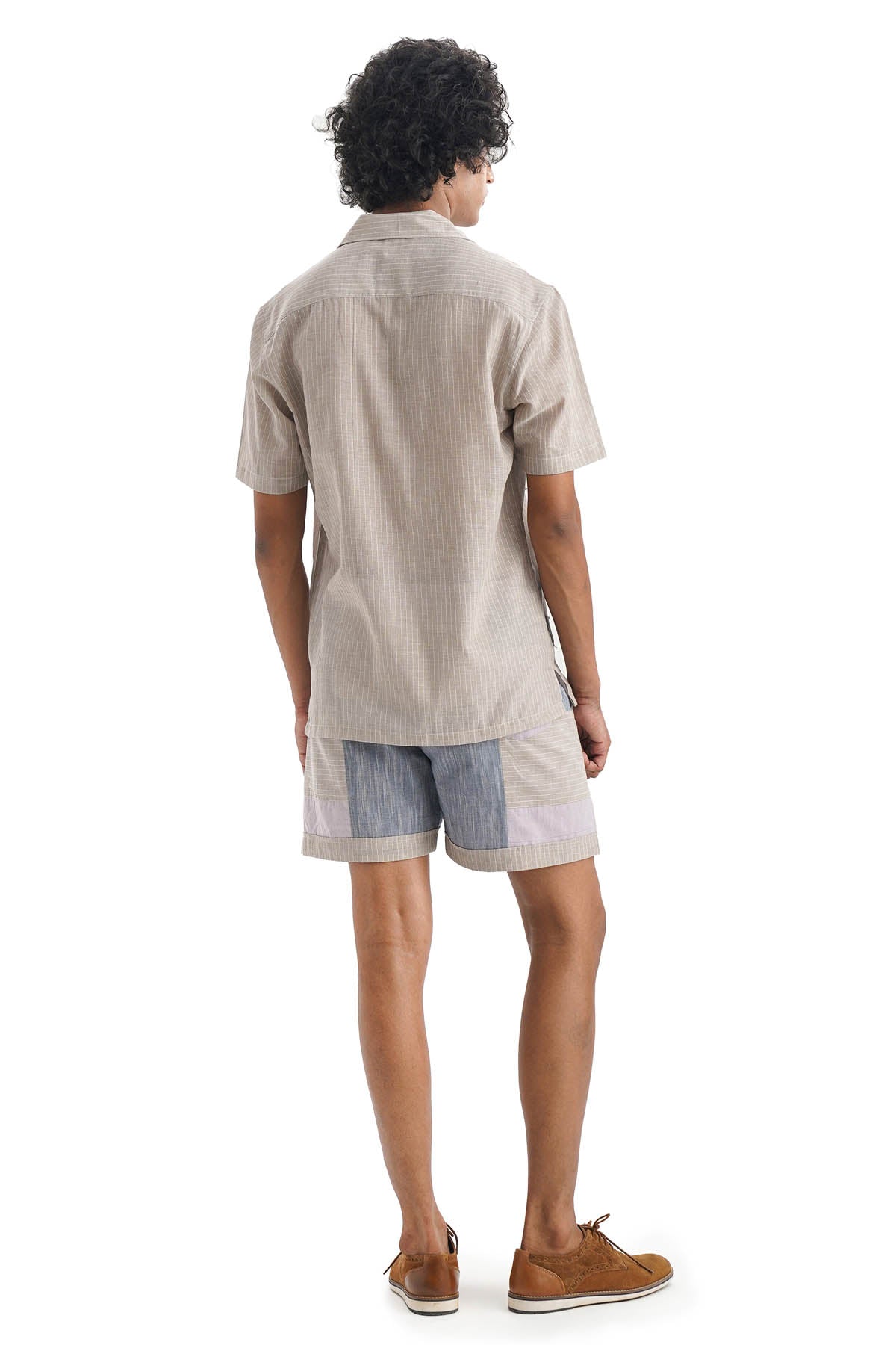 Brown Cotton Applique Work Shirt