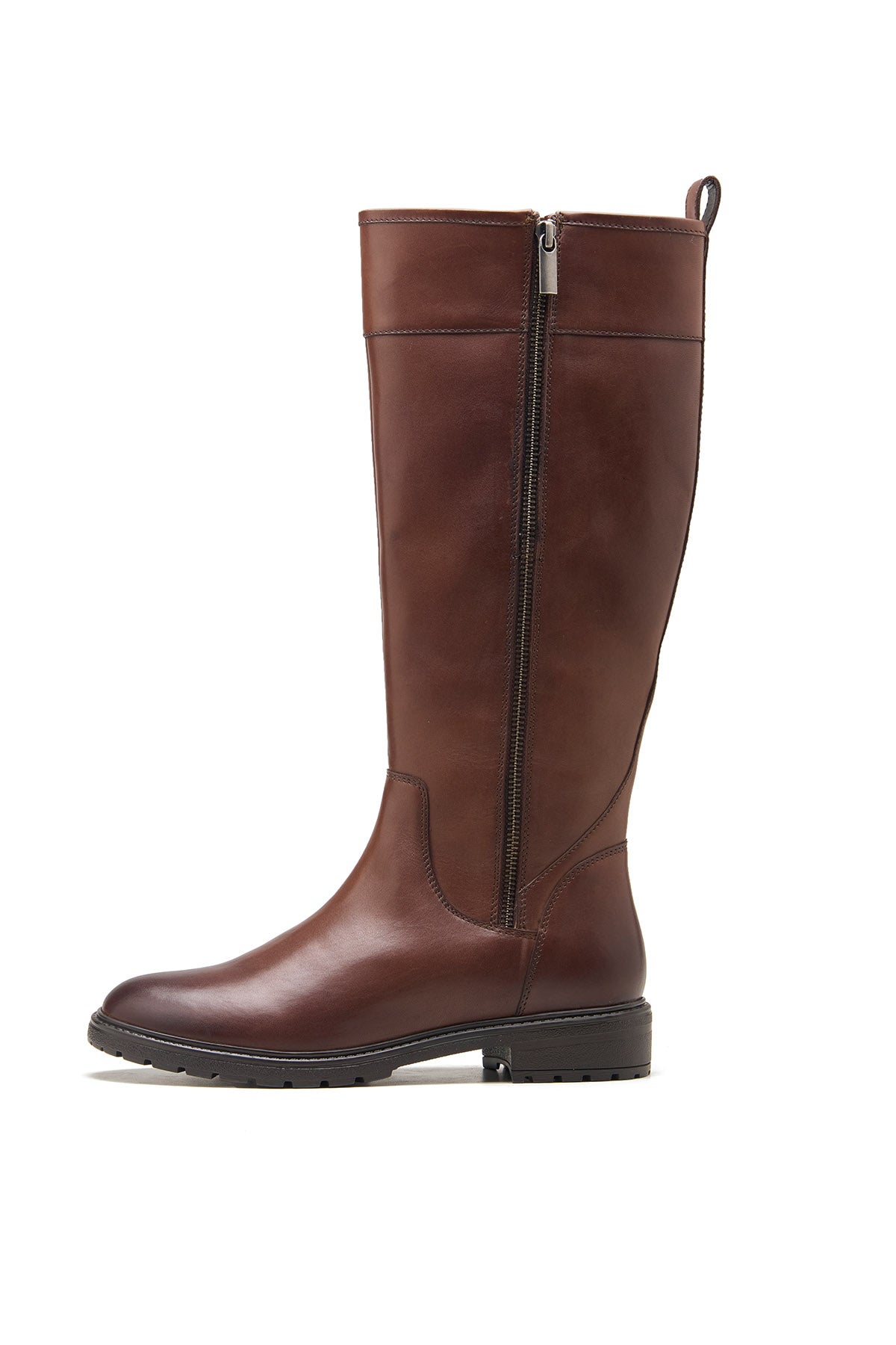 Brown Crust Leather Long Boots