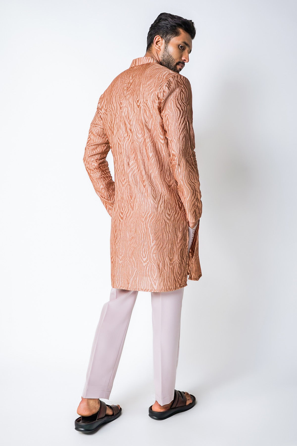 Brown Dola Silk Kurta & Pants