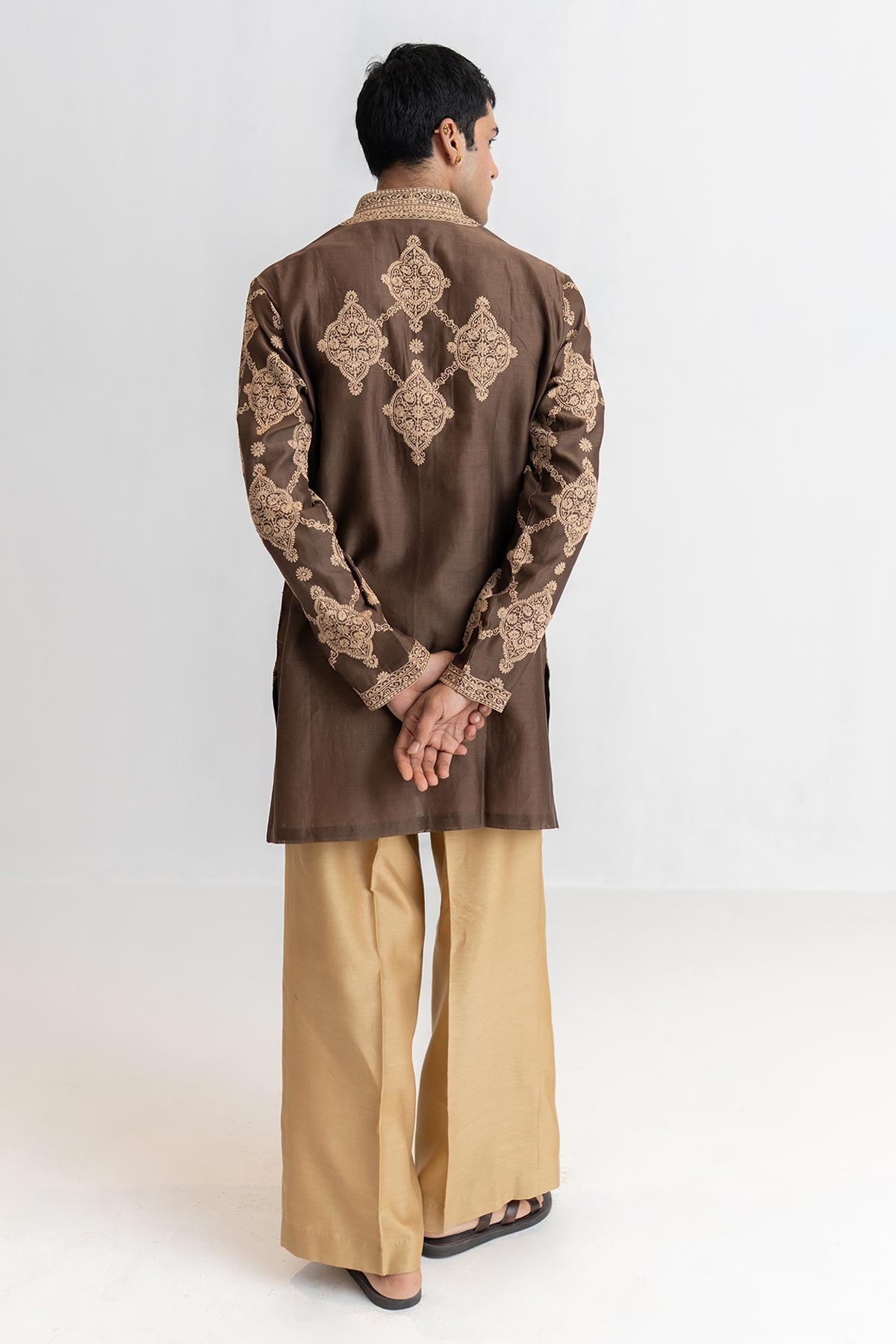 Brown Dori Marodi Kurta & Pants