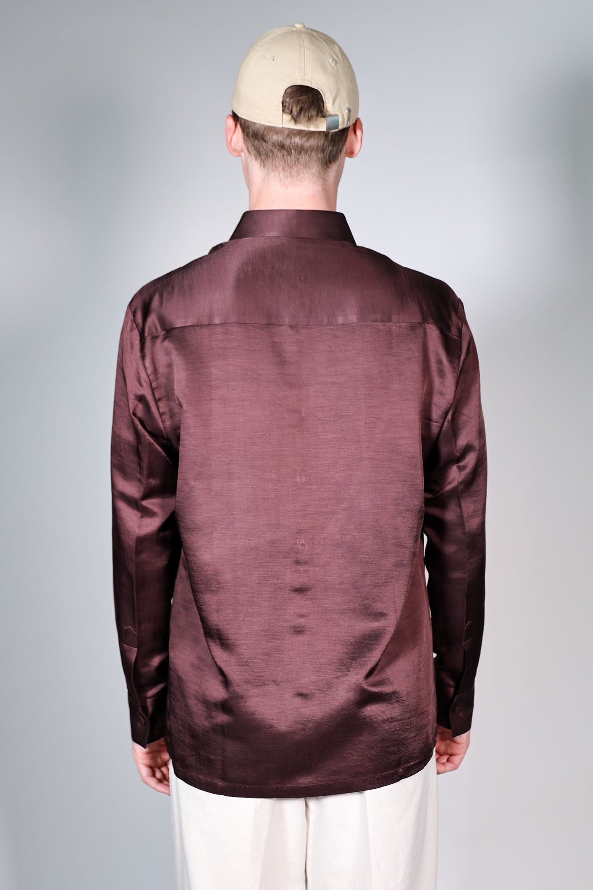 Brown Embroidered Collar Shirt