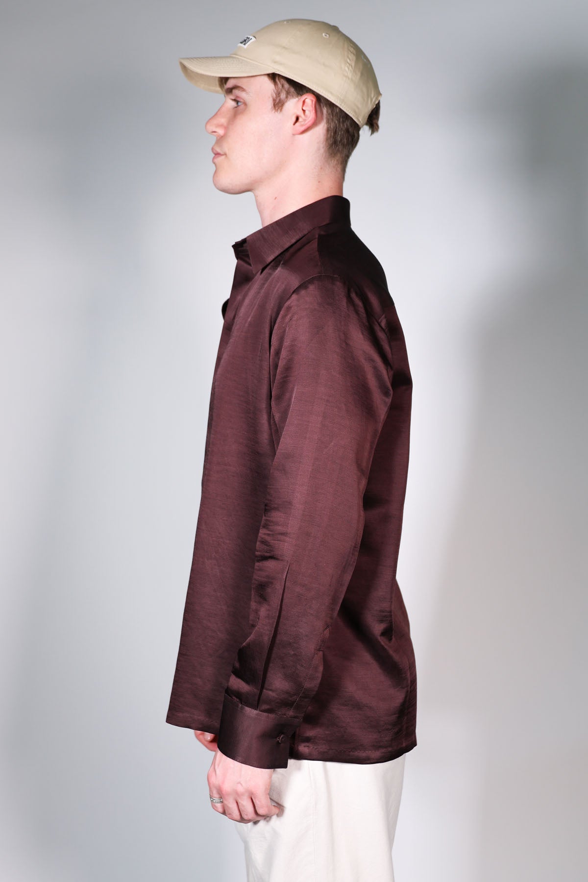 Brown Embroidered Collar Shirt