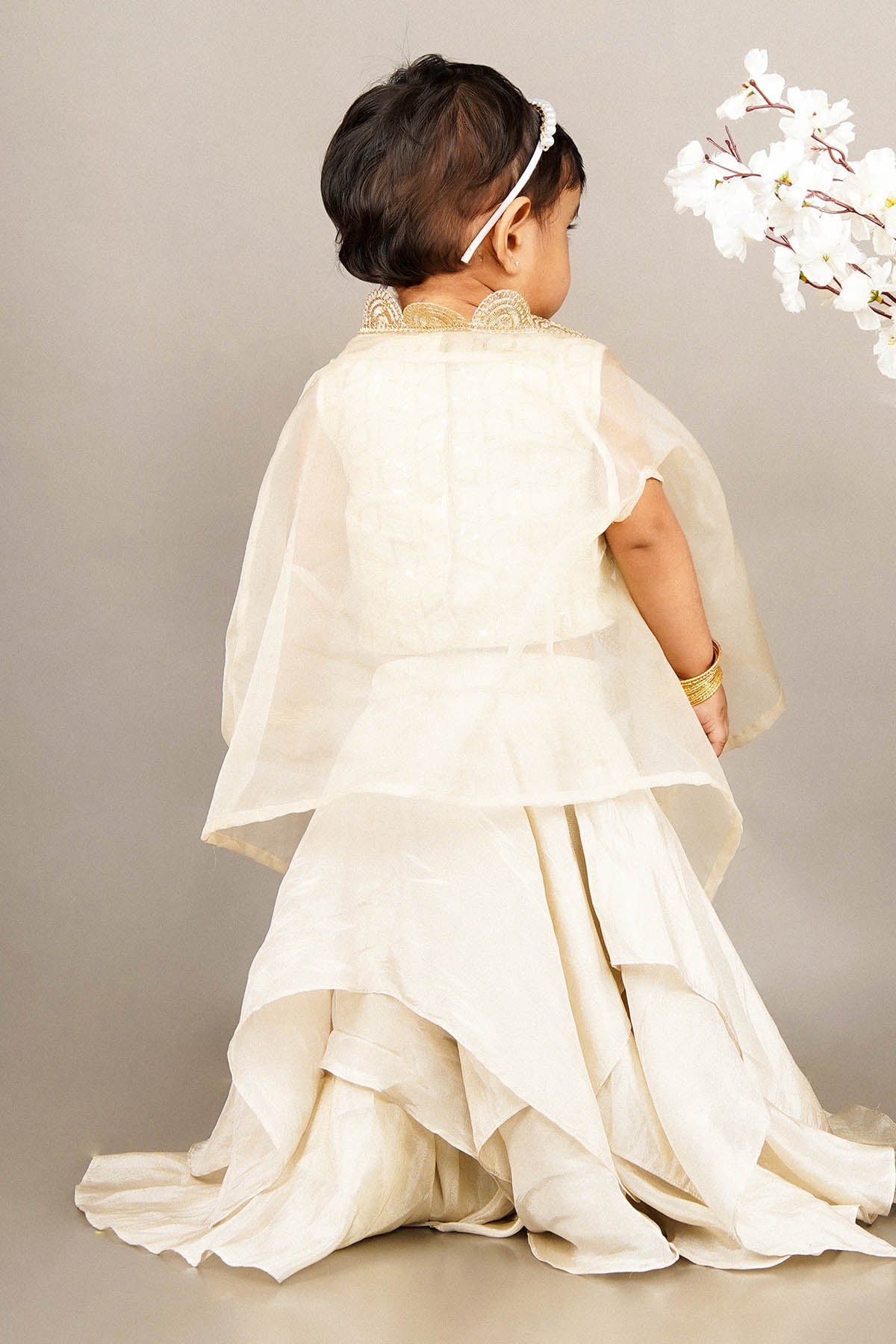 Brown Embroidered Gharara Set