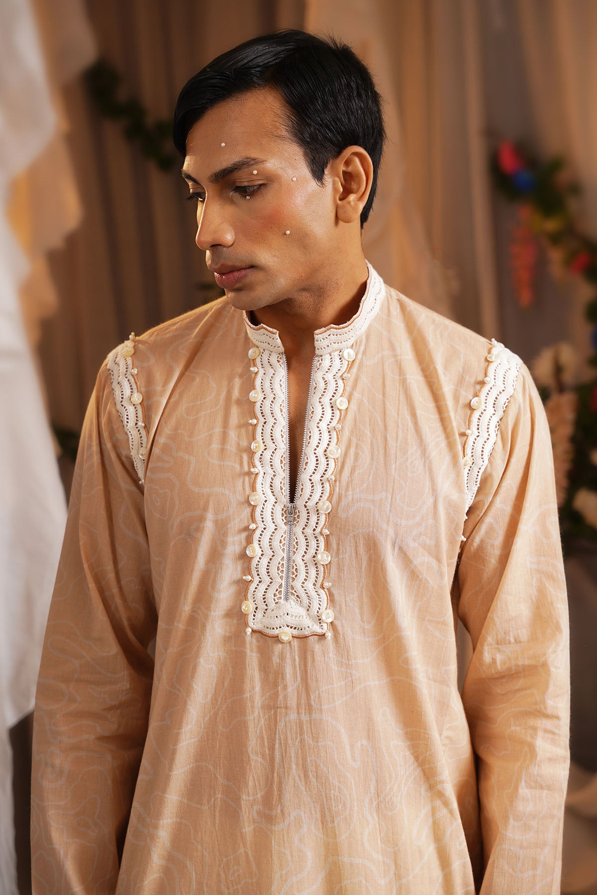 Brown Embroidered Kurta & Pants