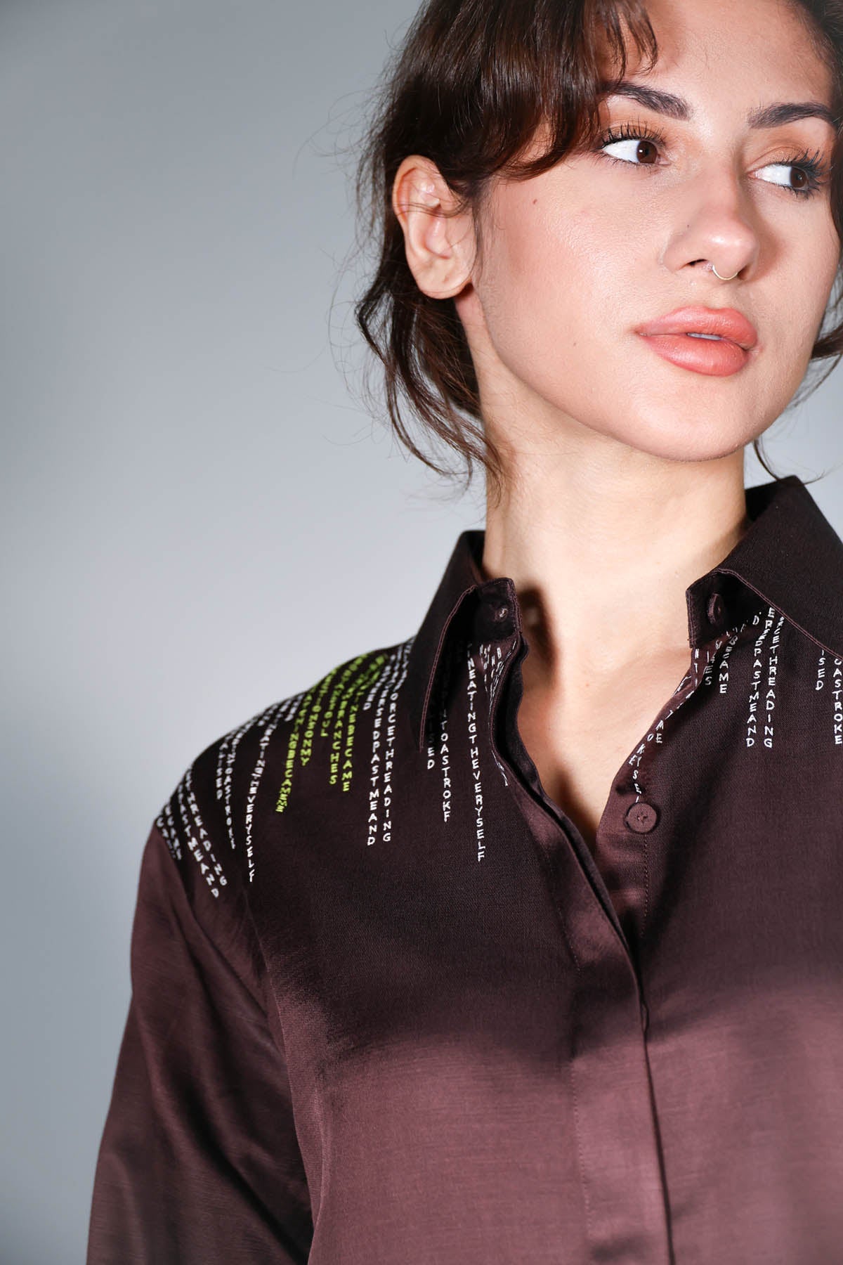 Brown Embroidered Shirt & Pants