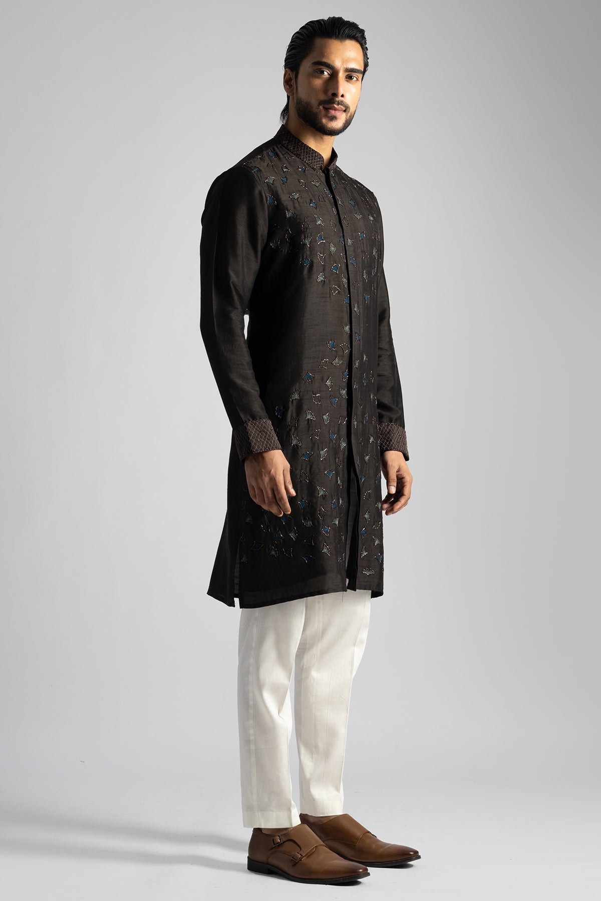 Brown Geometric Kurta & Pants