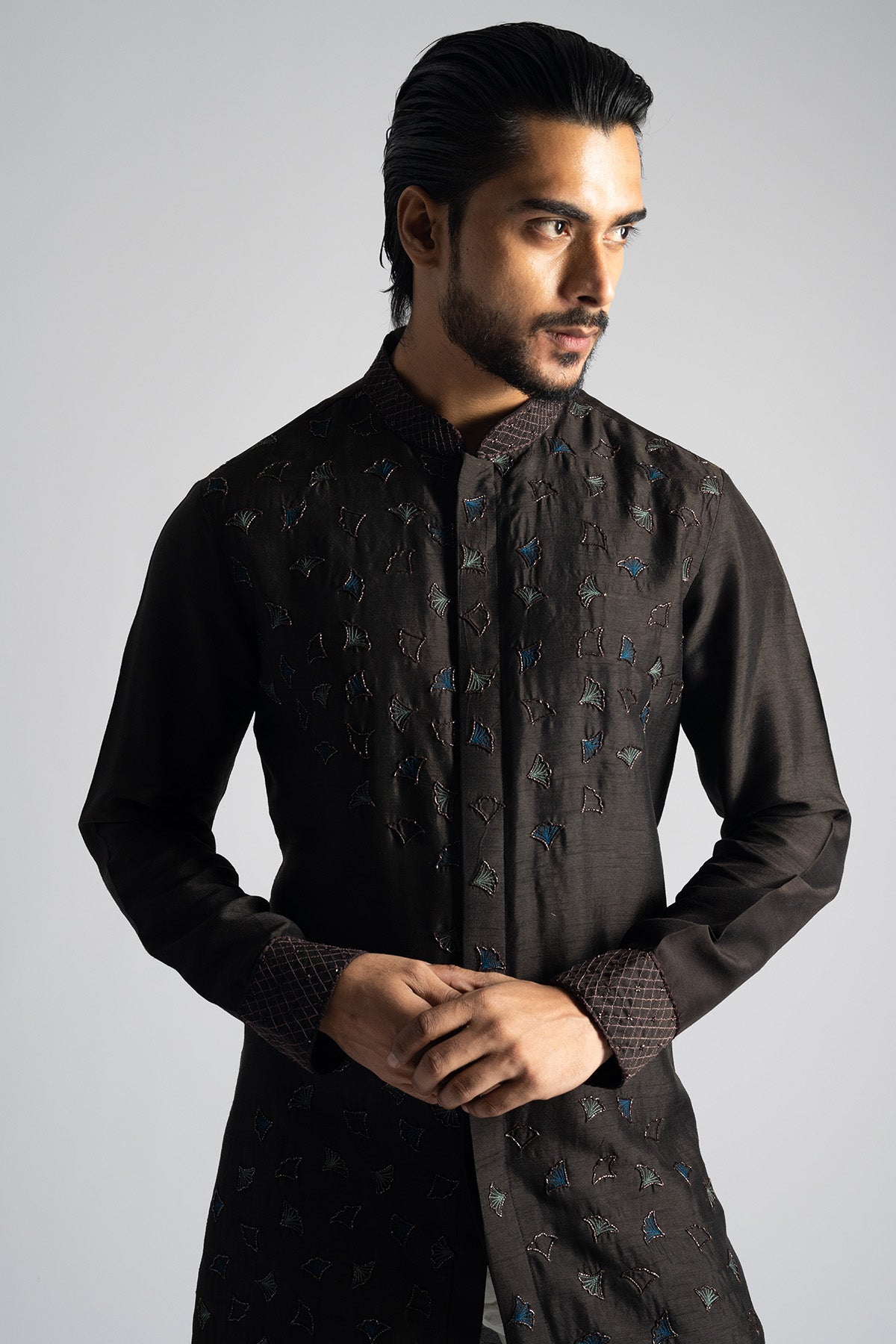 Brown Geometric Kurta & Pants