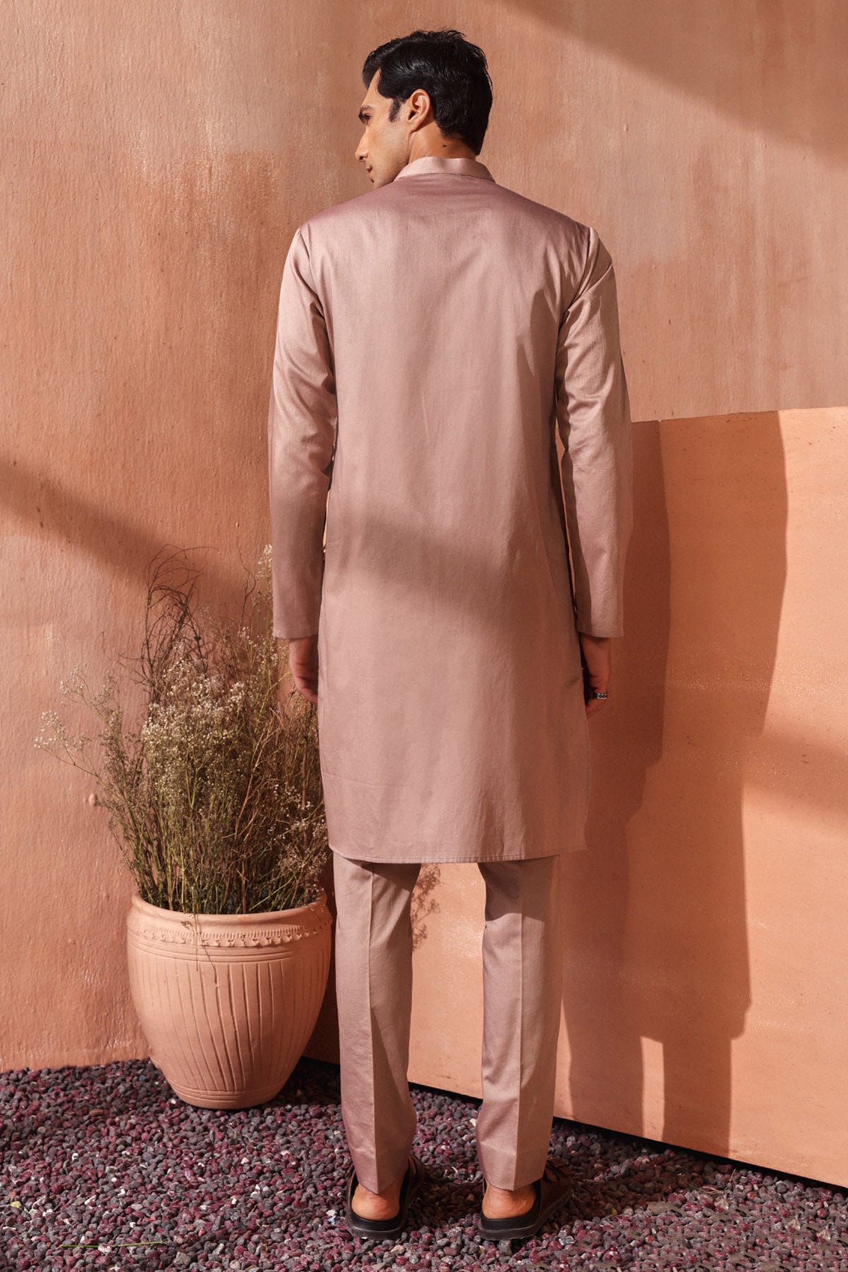 Brown Giza Cotton Kurta & Pants