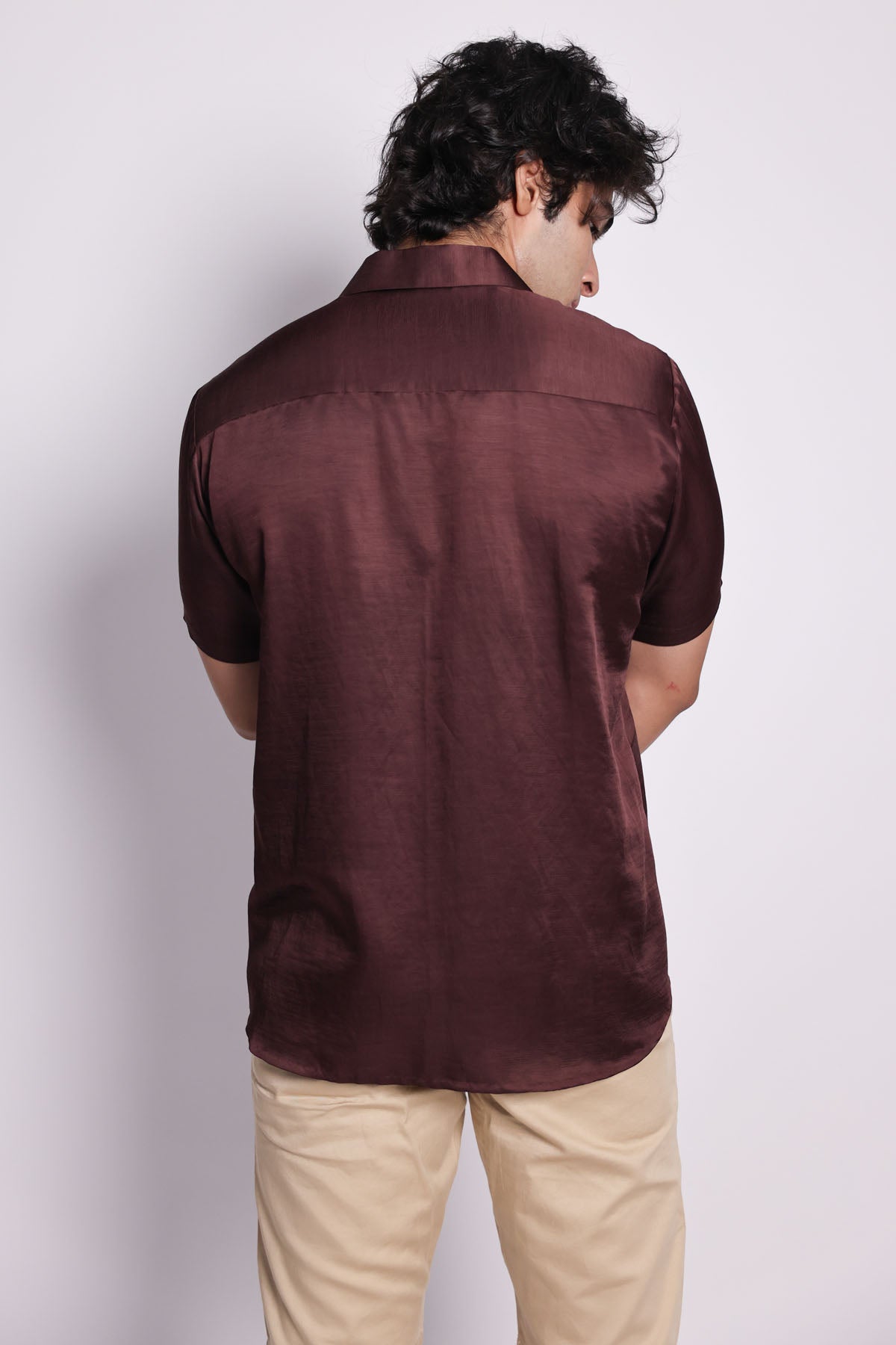 Brown Hand Embroidered Shirt