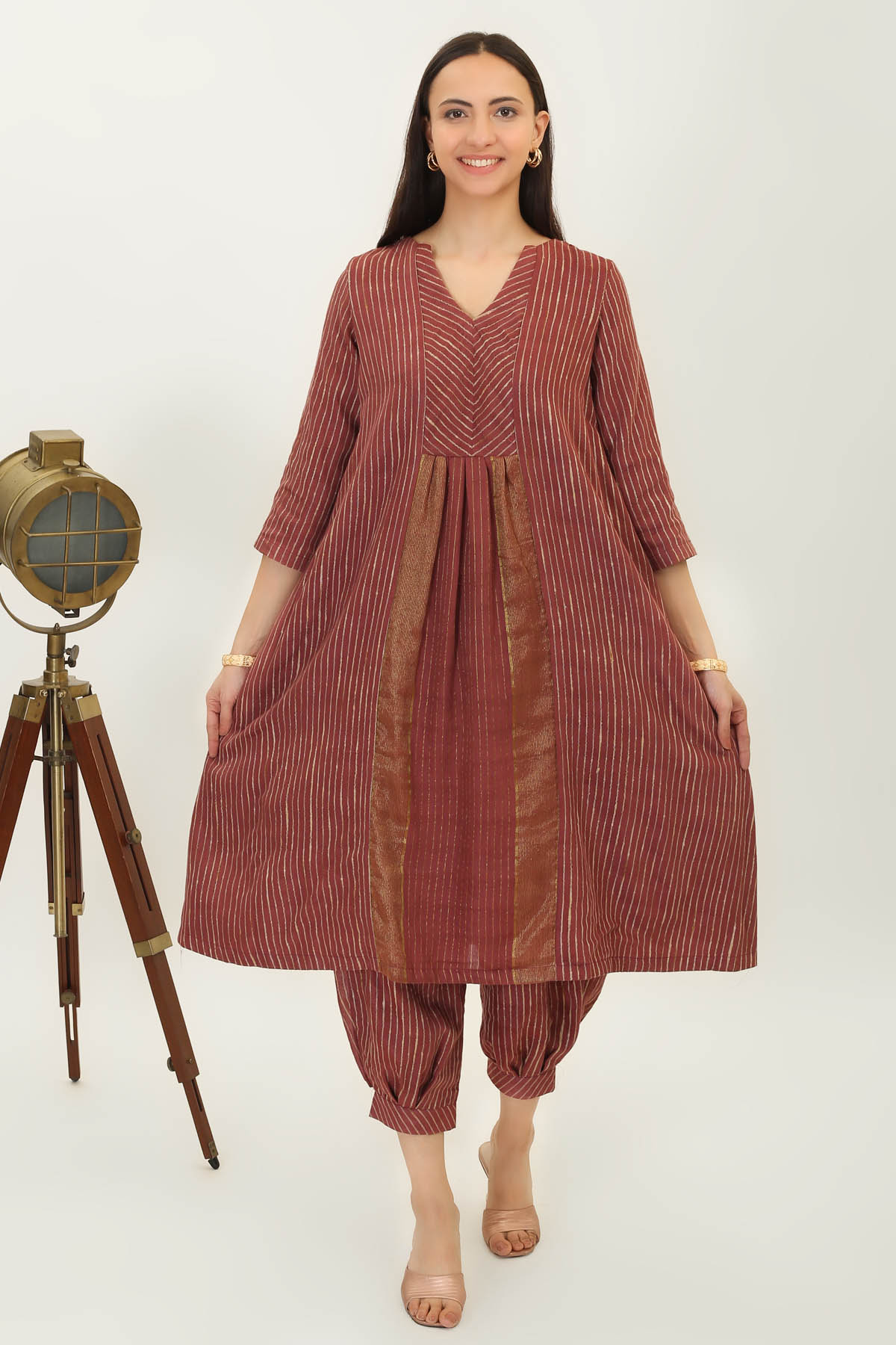 Buy Simply Kitsch Brown Kurta Set for Women online available at ScrollnShops
