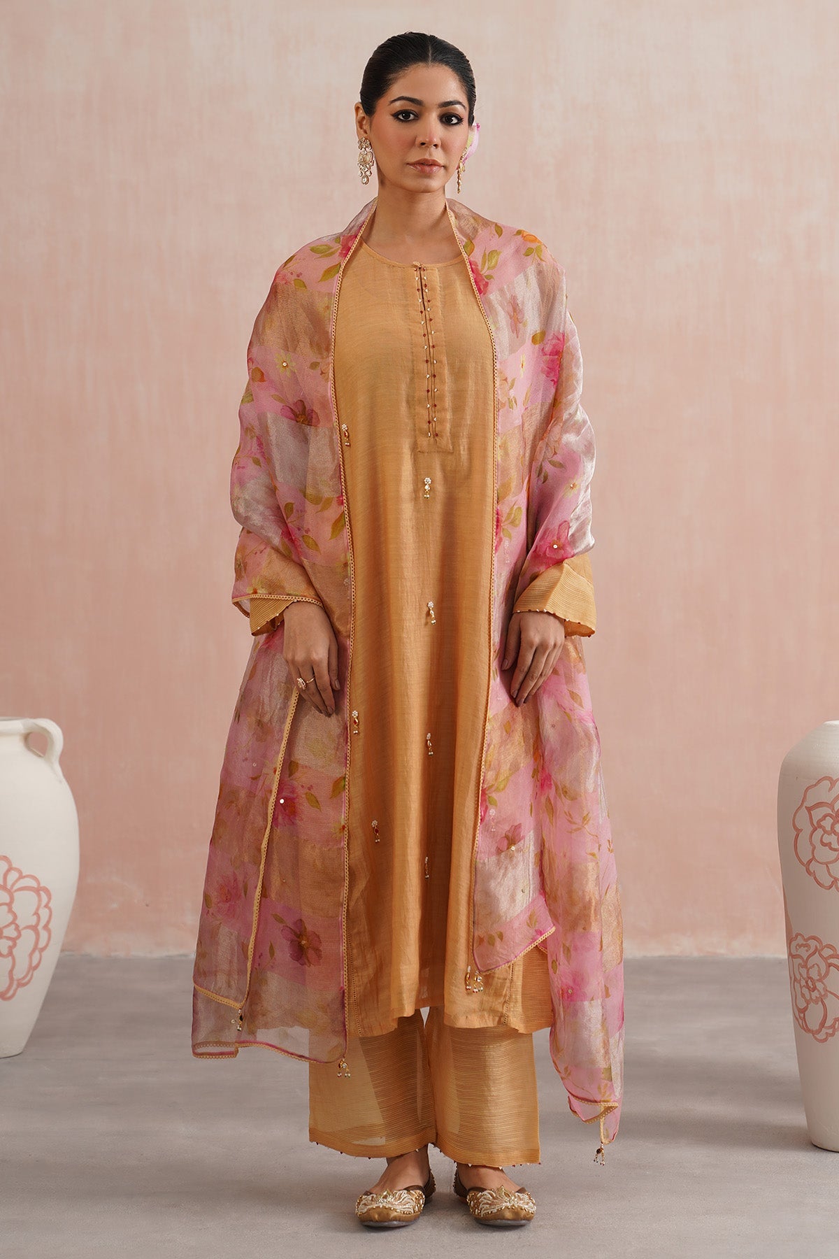 Buy Brown Jewels Work Kurta Set for women online available at Scrollnshops 