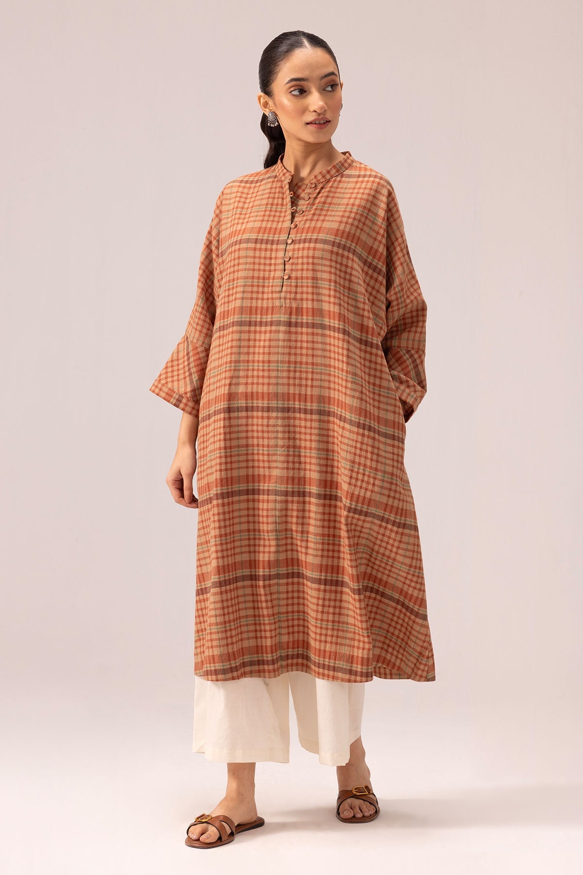 Buy Brown Kaftan Style Kurta Set By Label Shreya Sharma For Women Online at ScrollnShops