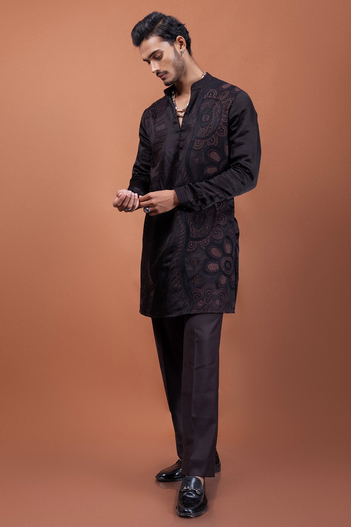 Brown Mandala Art Pattern Kurta