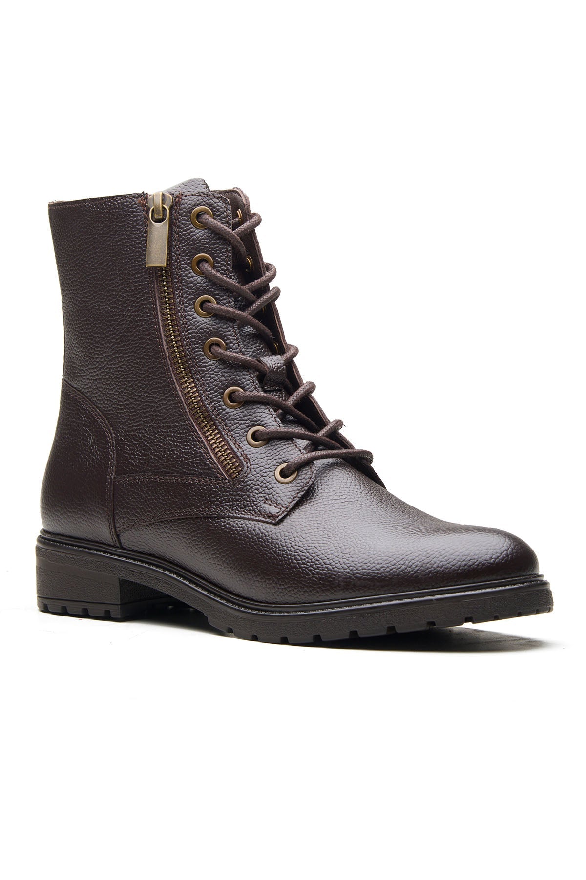 Buy Brown Milled Leather Ankle Boots by Dang Shoes for women online at ScrollnShops