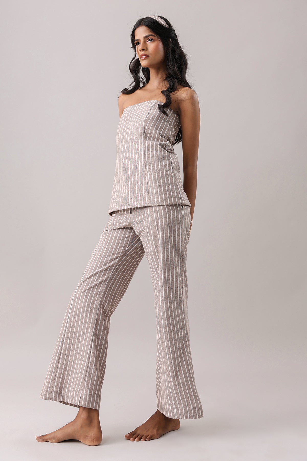 Brown Off Shoulder Co-ord Set