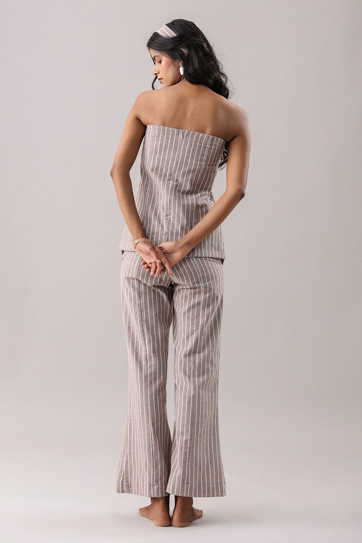 Brown Off Shoulder Co-ord Set