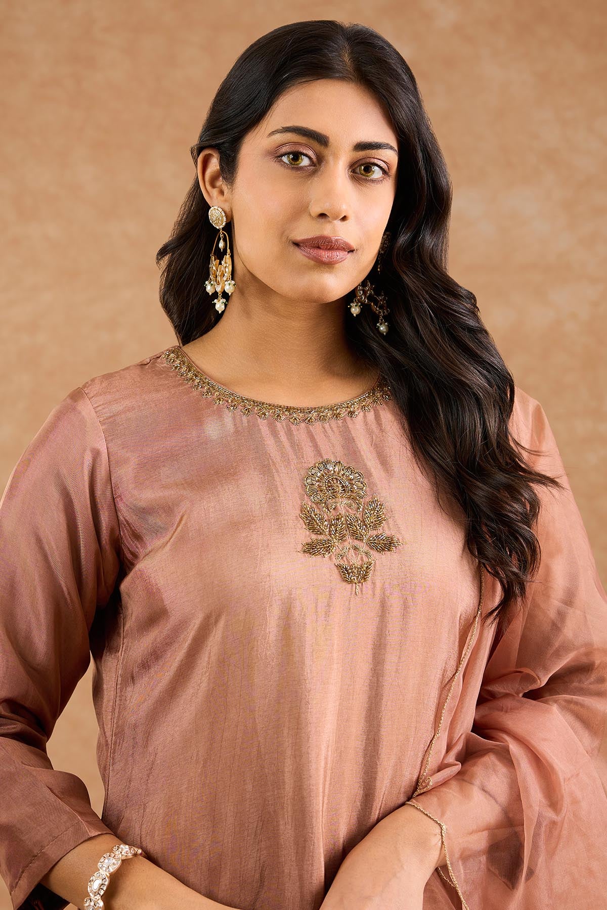 Brown Ombre Viscose Kurta Set