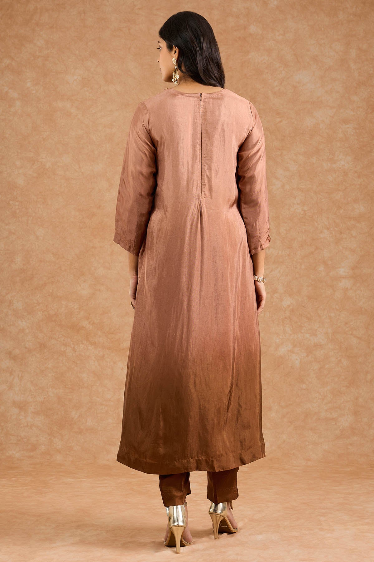 Brown Ombre Viscose Kurta Set