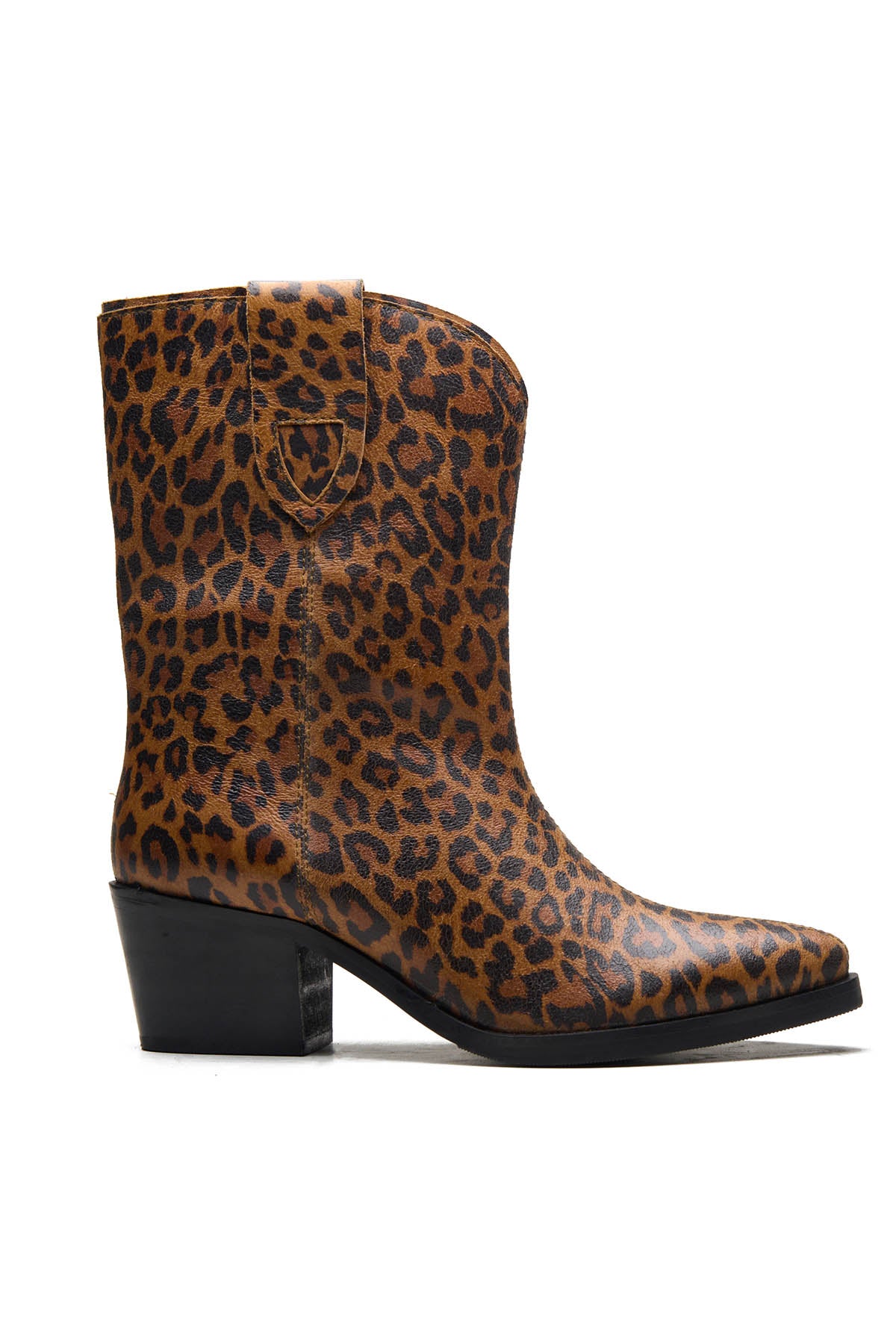 Brown Patent Foil Leather Boots