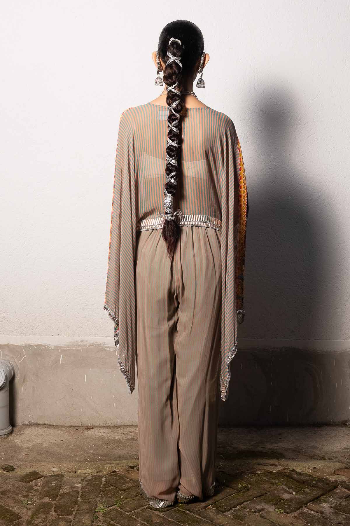 Brown Print Georgette Co-ord Set