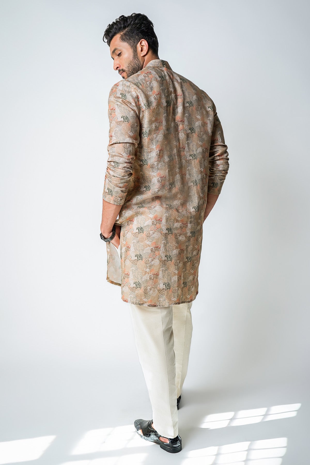 Brown Rust Printed Kurta Set