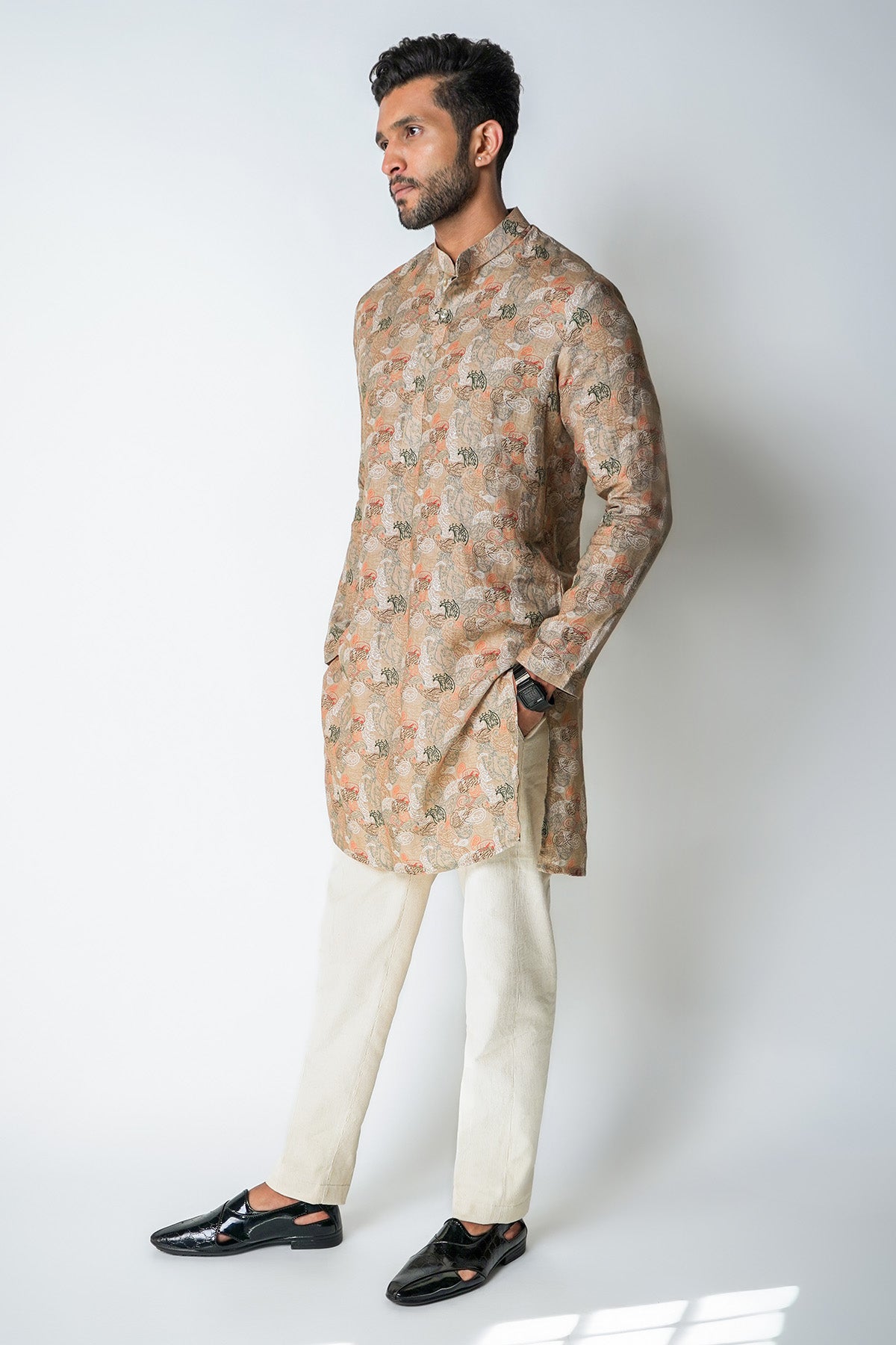 Brown Rust Printed Kurta Set