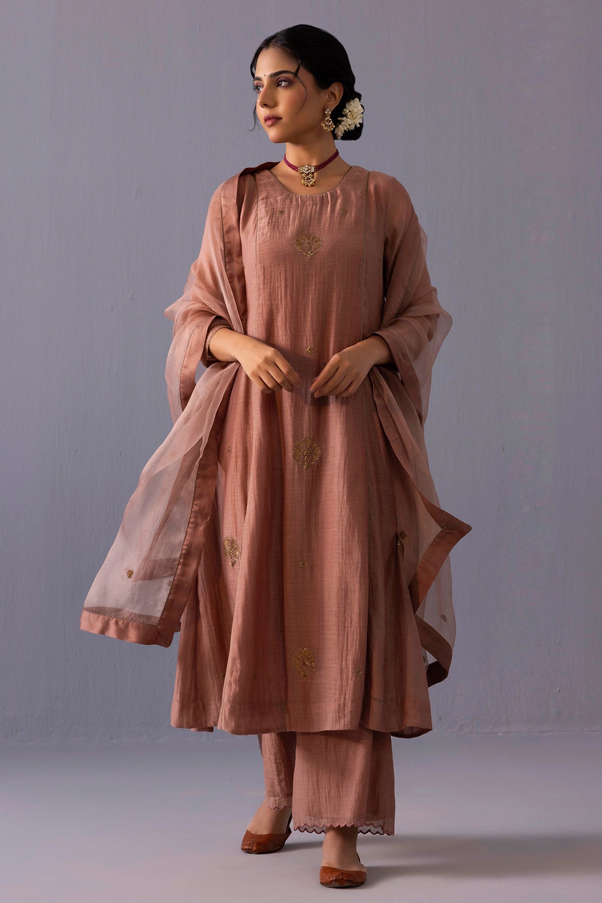 Buy Brown Sequins Kurta And Pants for women online available at ScrollnShops
