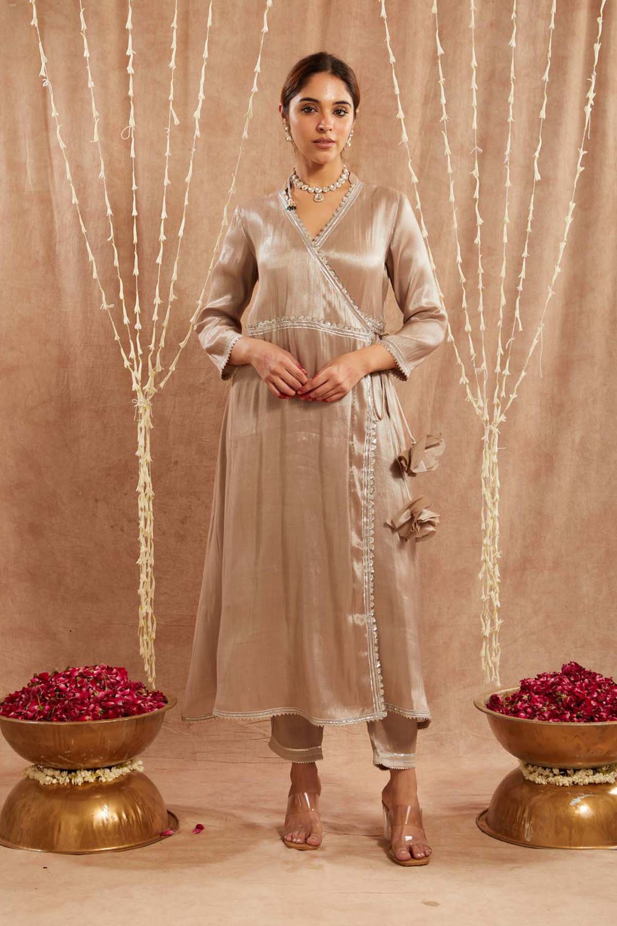 Buy Brown Shimmer Angrakha Set by Nero for women online at ScrollnShops