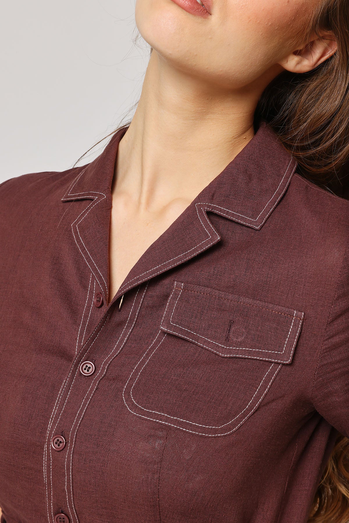 Brown Short Sleeves Co-ord Set