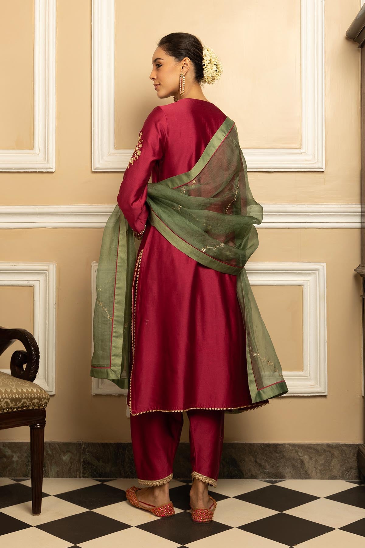 Brown Silk Chanderi Salwar Set