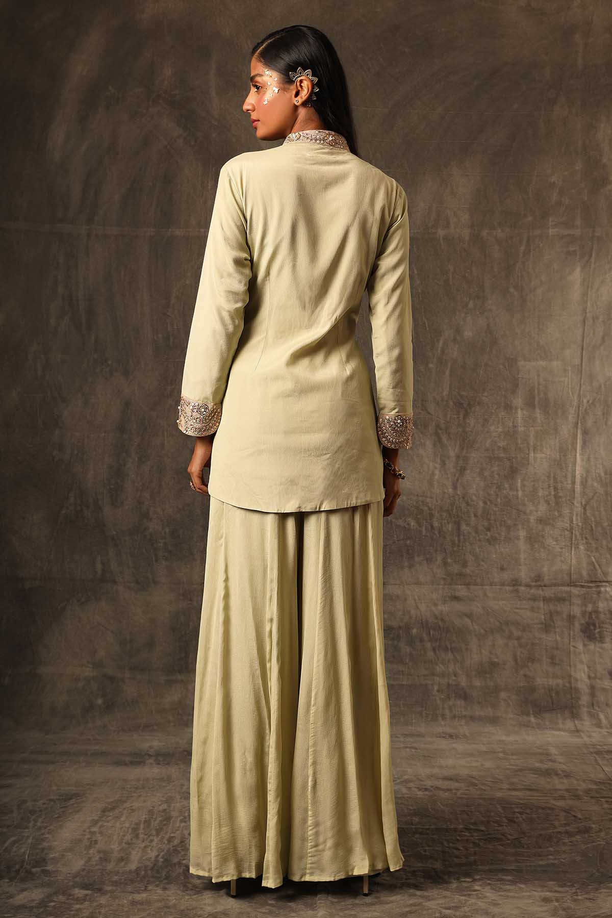 Brown Slit Short Kurta & Palazzo