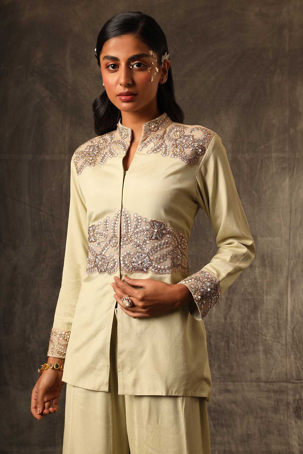 Brown Slit Short Kurta & Palazzo