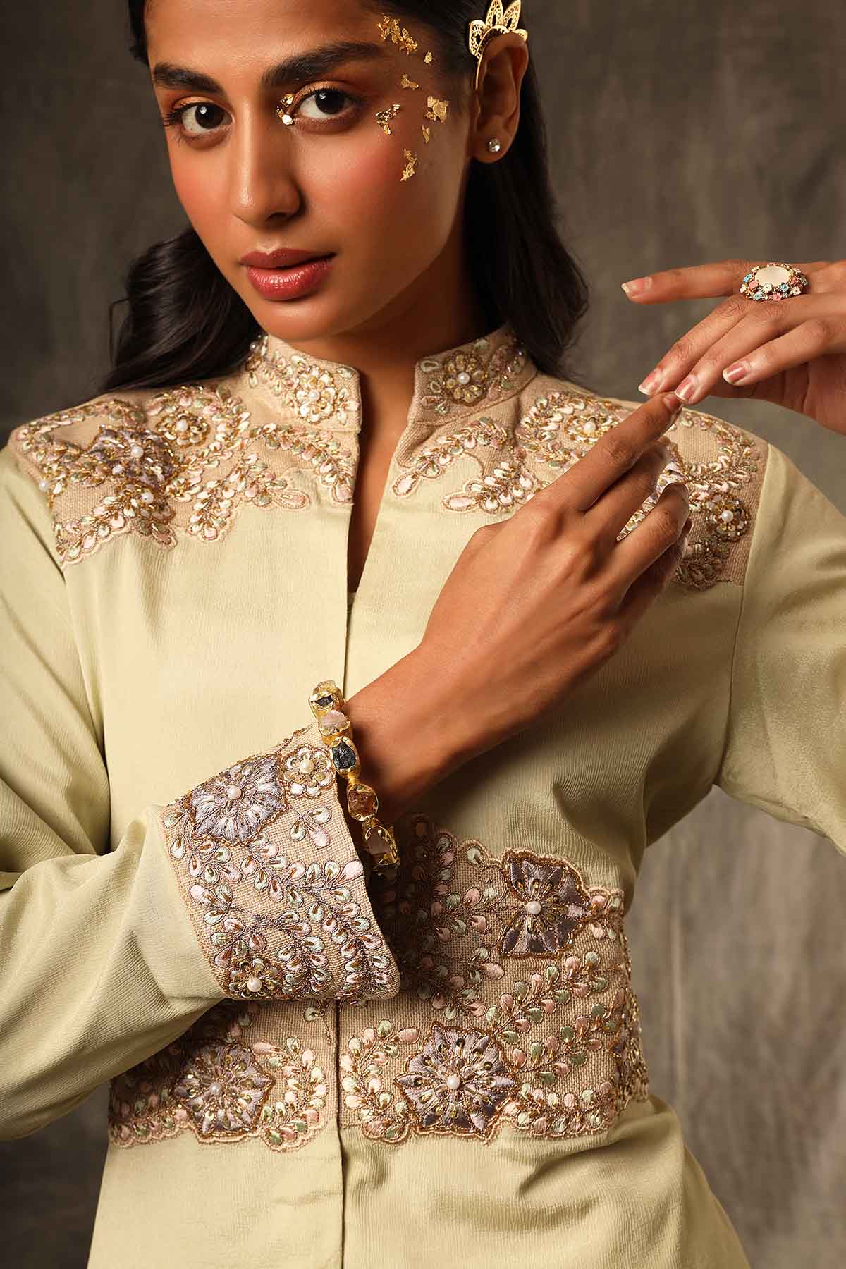 Brown Slit Short Kurta & Palazzo