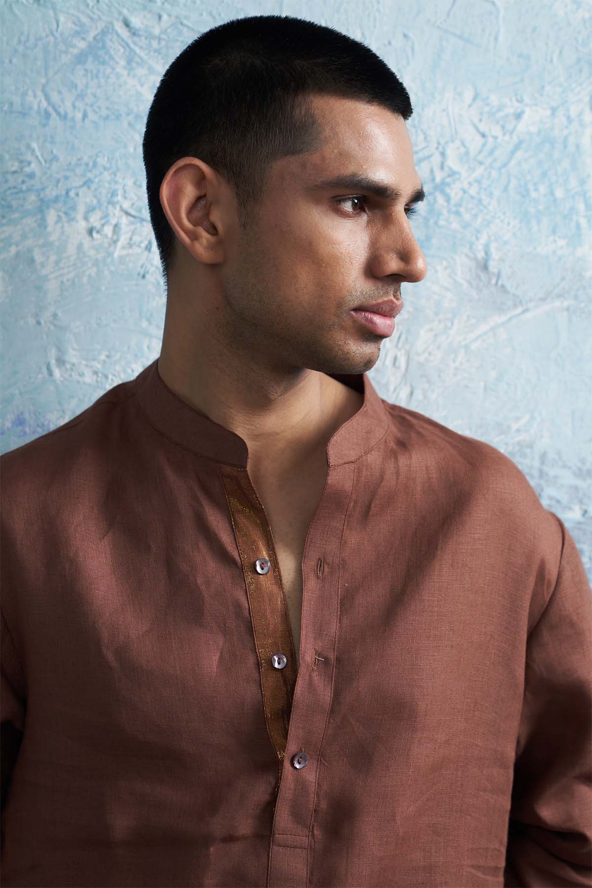 Brown Straight Kurta & Pants