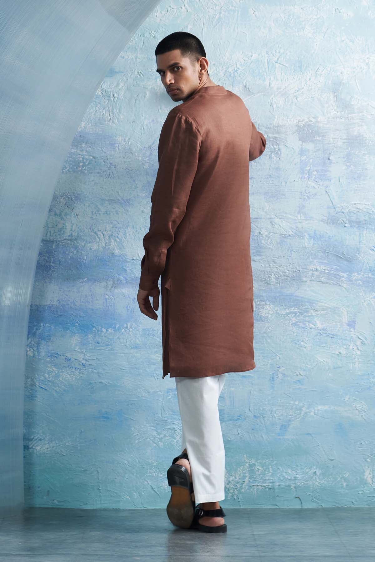 Brown Straight Kurta & Pants