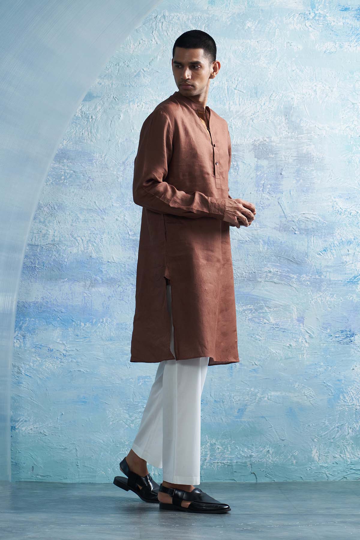 Brown Straight Kurta & Pants
