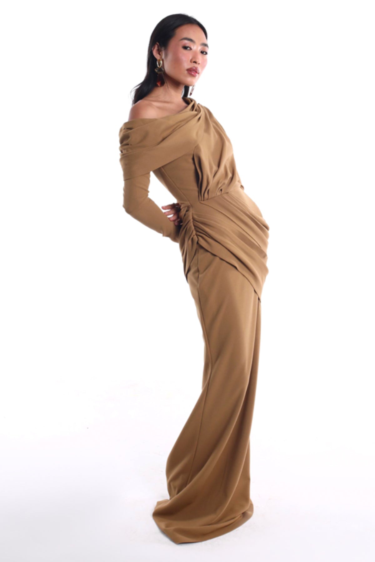 Buy Brown Structured Scuba Dress for women by GKDedit online available at scrollnshops