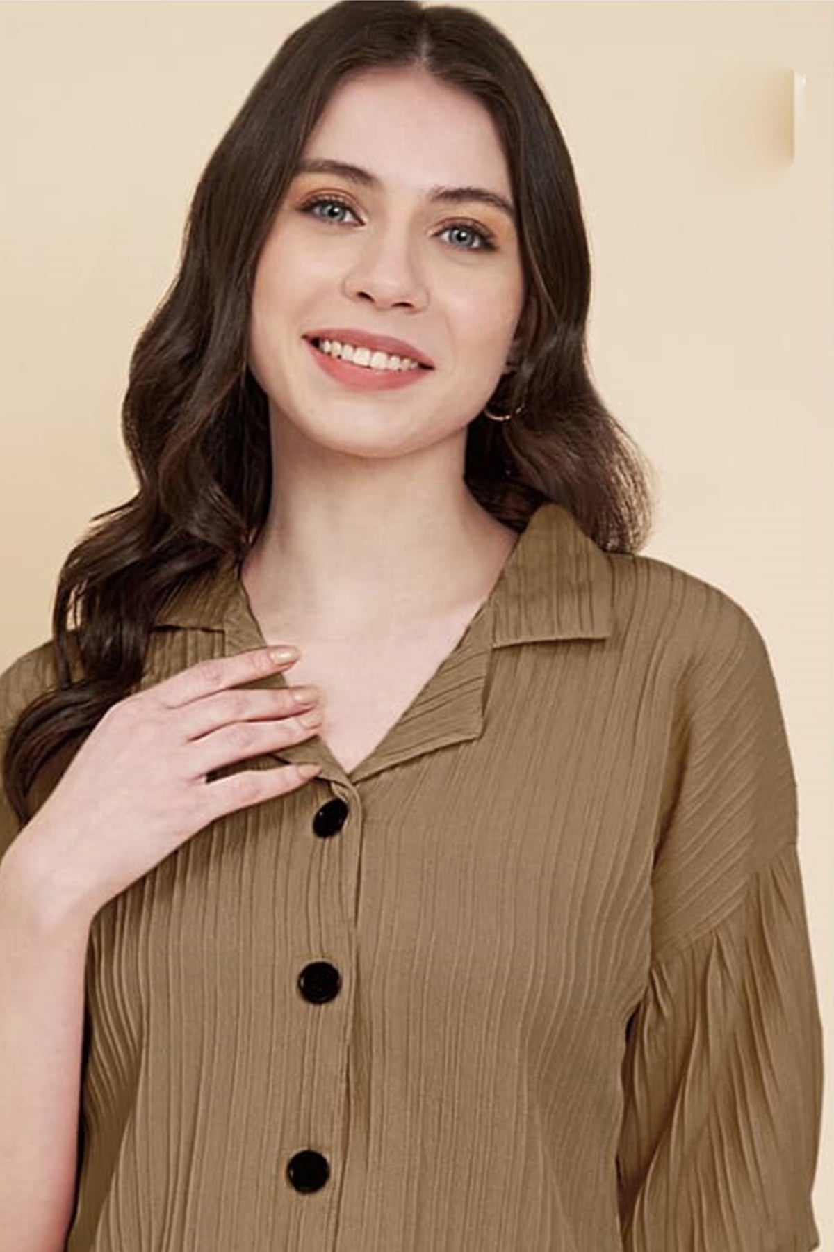 Buy Brown Sugarcane Popcorn Shirt for women by Aastha Fashion online available at scrollnshops