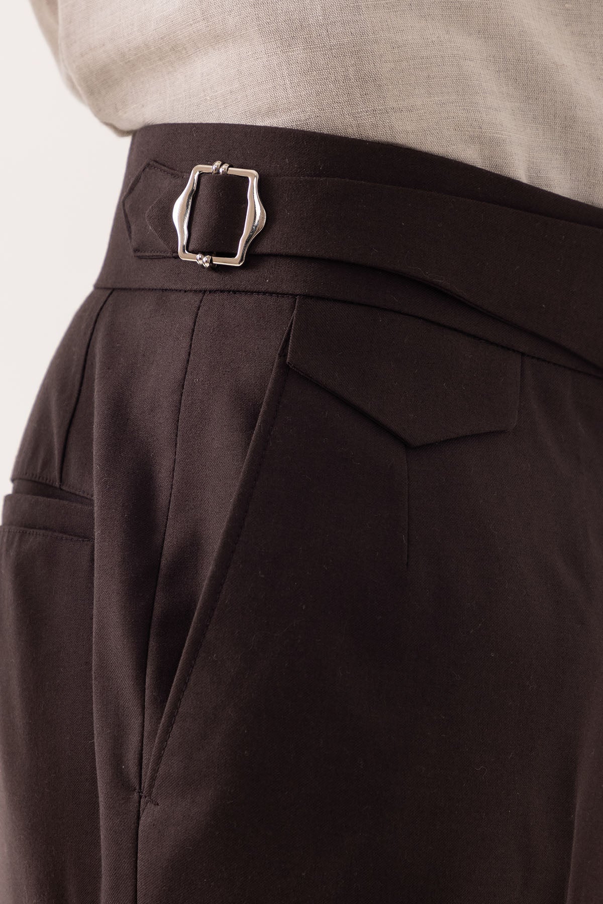 Buy Brown Terrywool Wide Trouser for men by Paarsh Atelier online available at scrollnshops