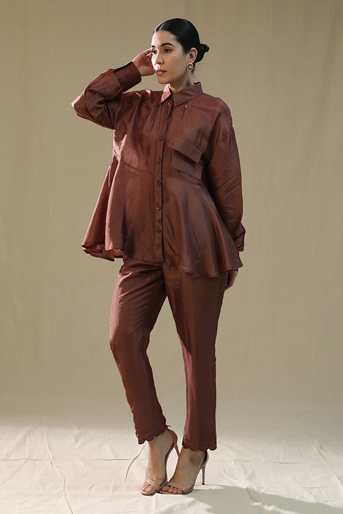 Buy Brown Thread Work Co-ord Set by Arpita Sulakshana for women online at ScrollnShops