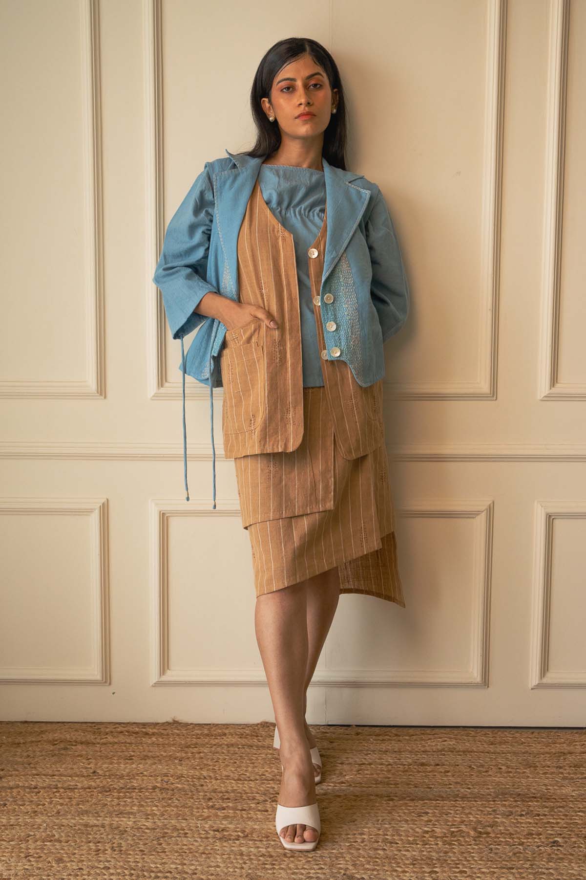 Buy Designer Brown Wrap Around Skirt By Lafaani