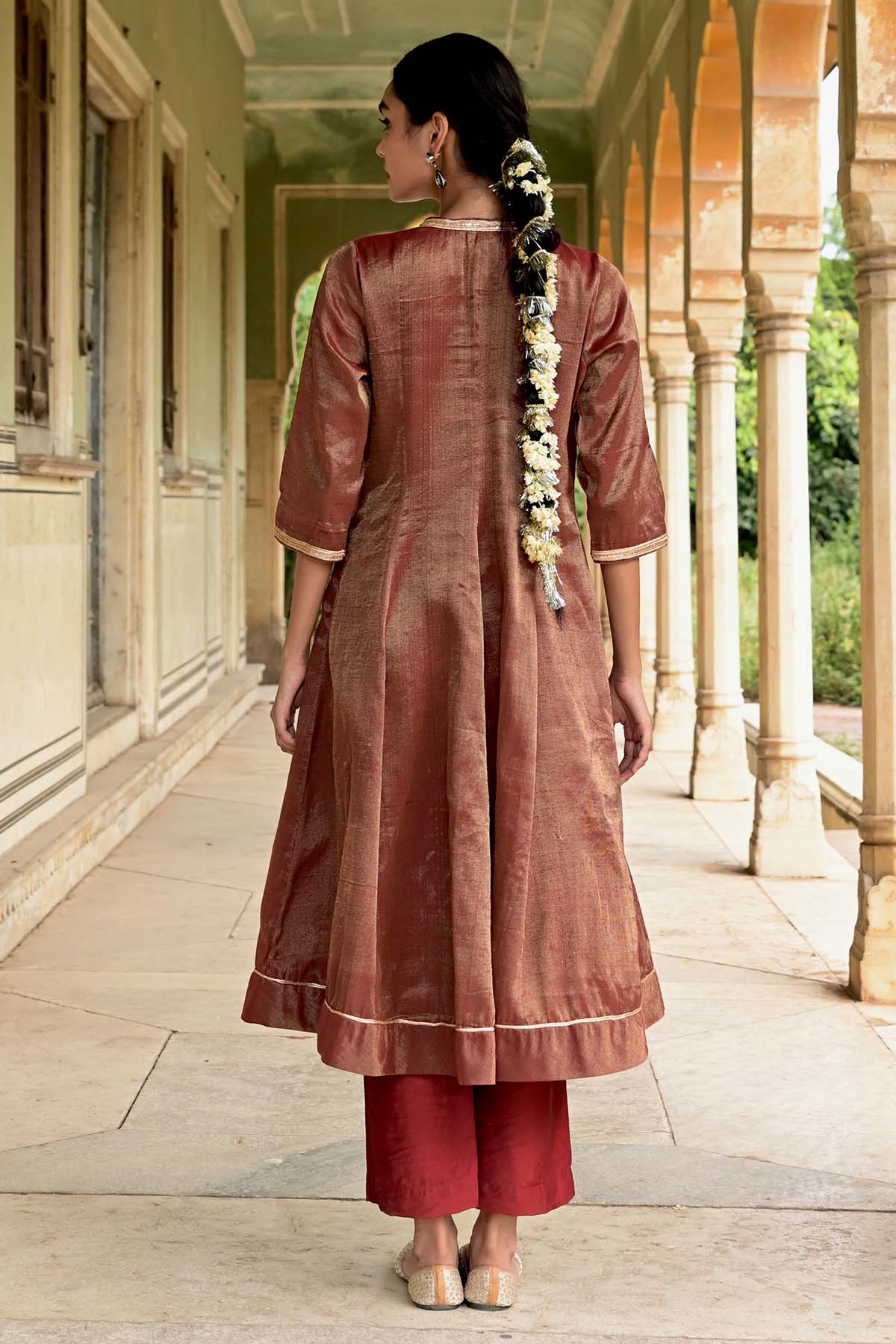 Brown Zardozi Kurta & Pants