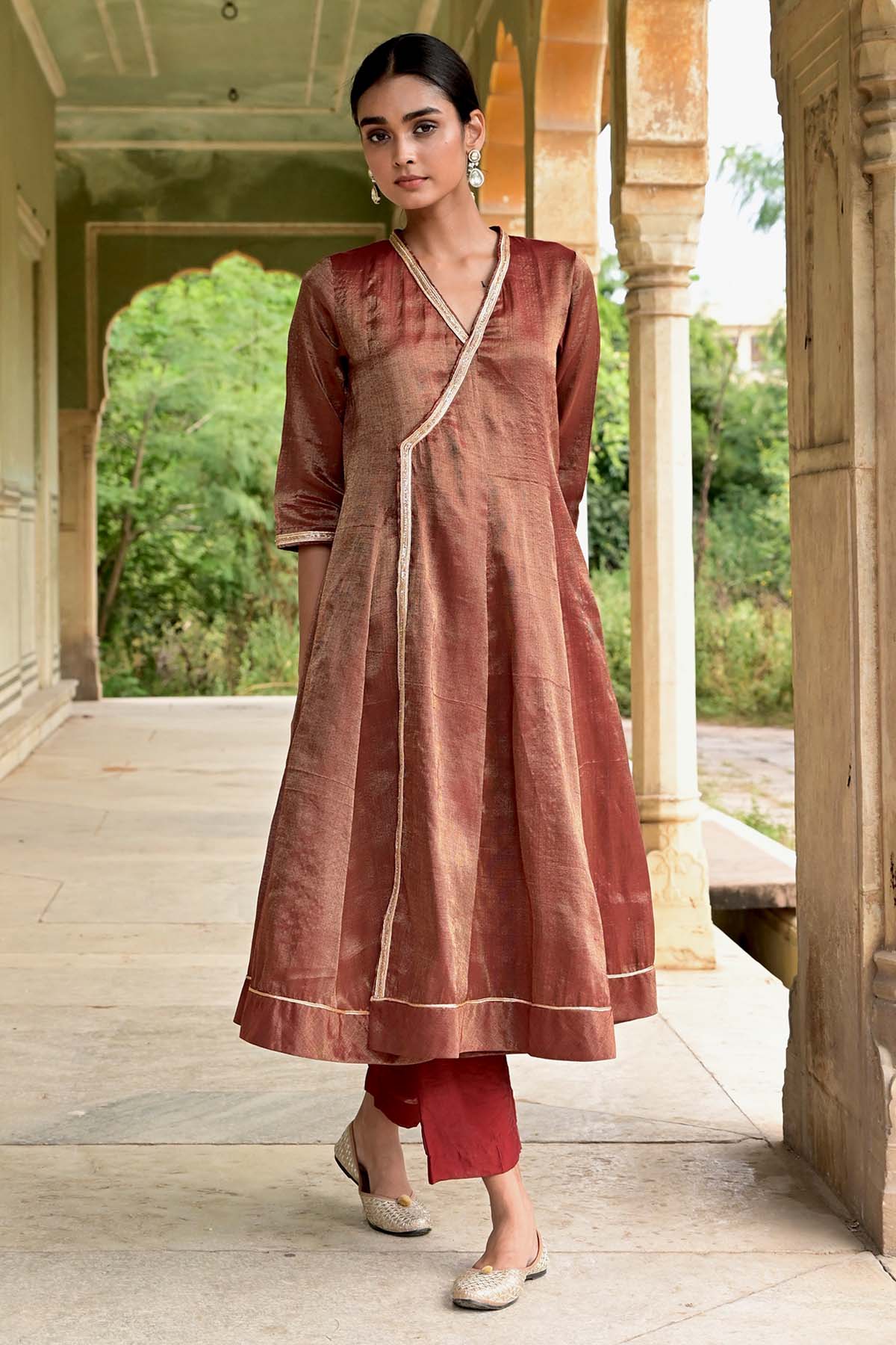 Brown Zardozi Kurta & Pants