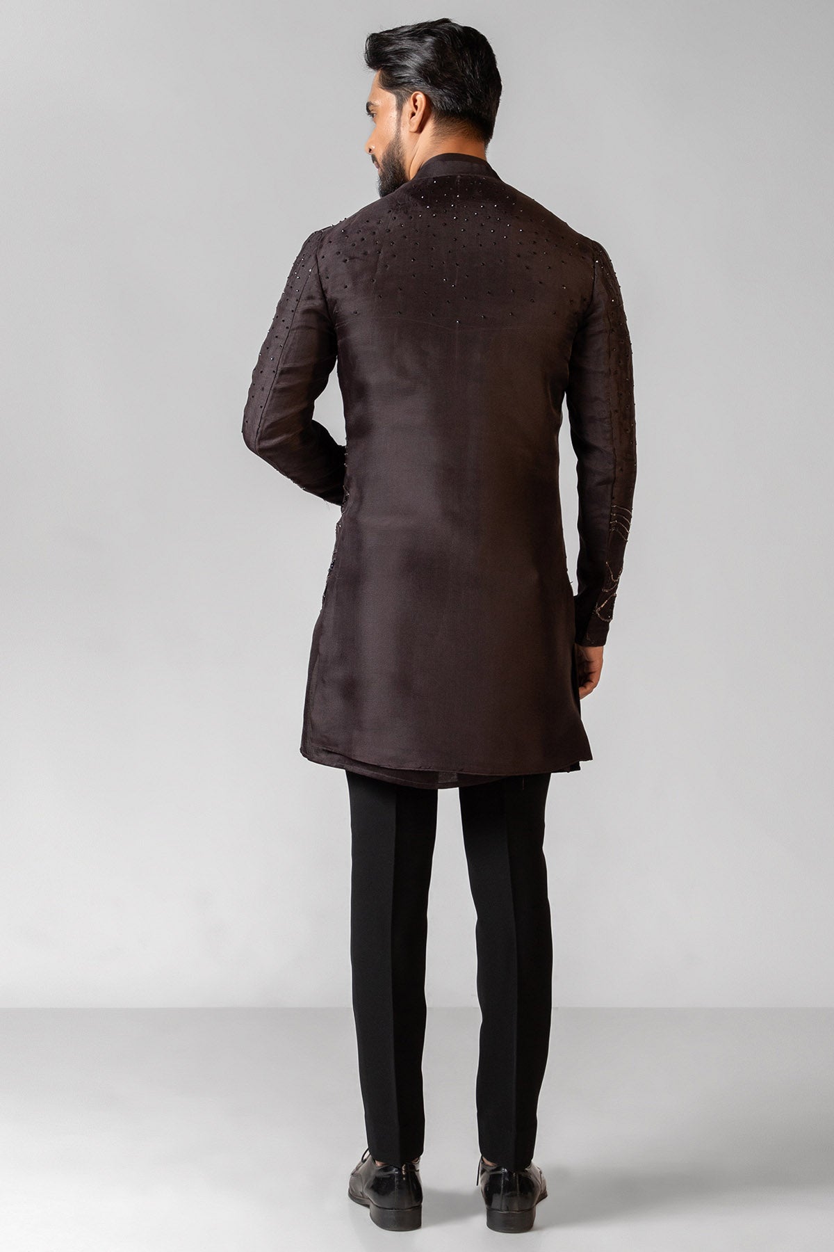 Brown Zarkan & Dabka Achkan Set